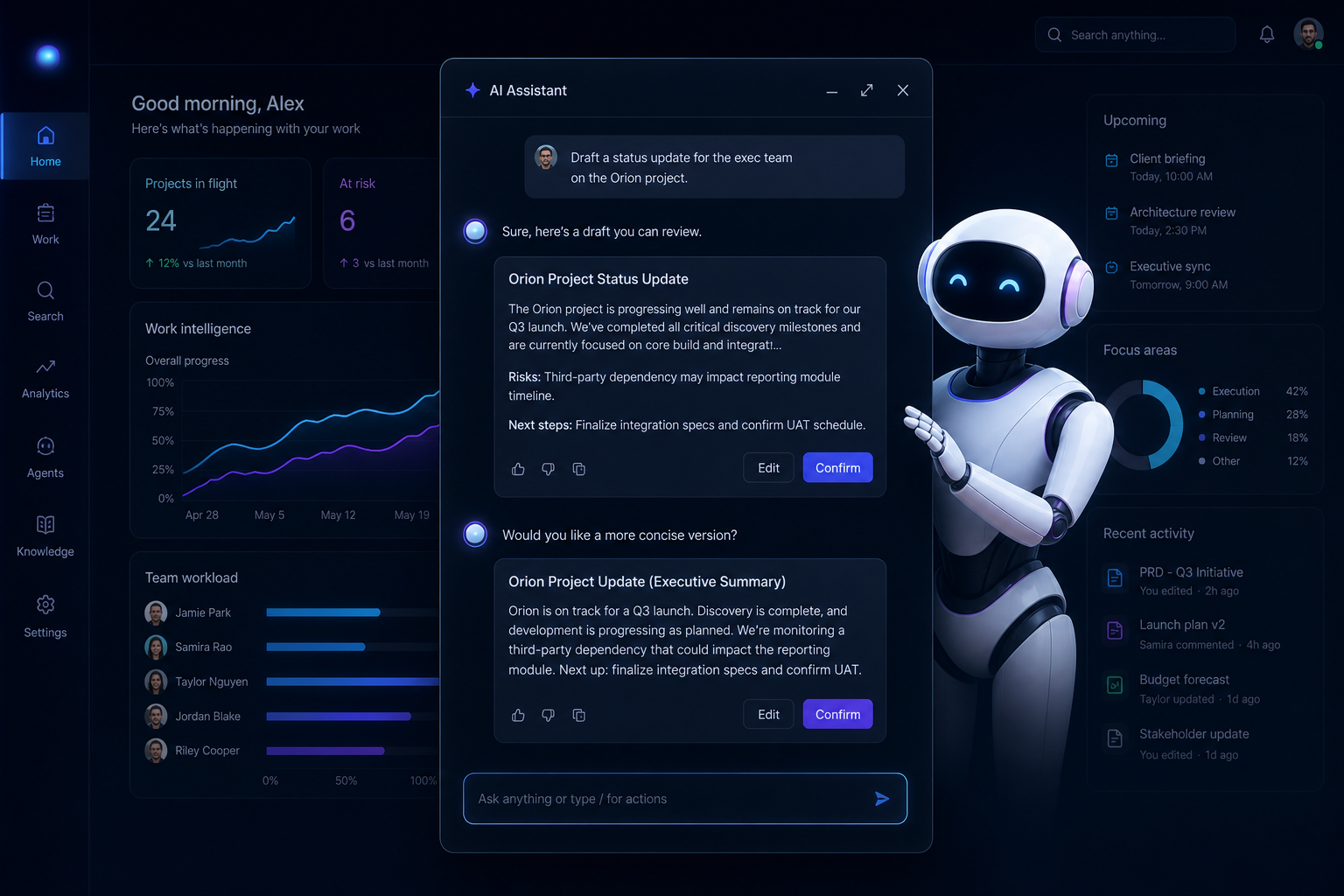 AI assistant confirmation flow